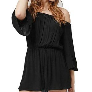 TOPSHOP Black Off-the-Shoulder ROMPER - WORN ONCE